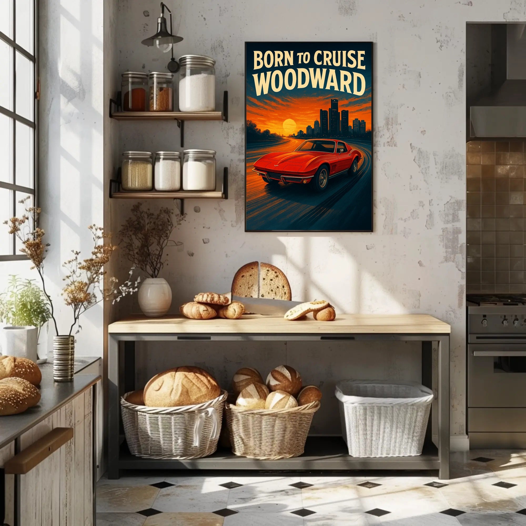 Born to Cruise Woodward Poster PosterGoat