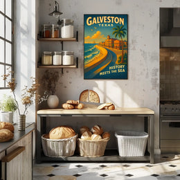 Galveston, Texas History Meets The Sea Poster