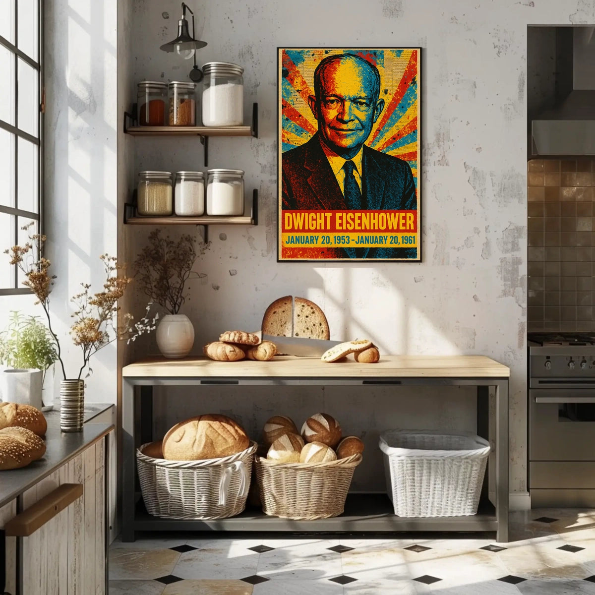 Dwight D. Eisenhower 34th President of the United States Street Art Mashup Poster