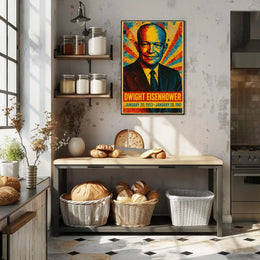 Dwight D. Eisenhower 34th President of the United States Street Art Mashup Poster