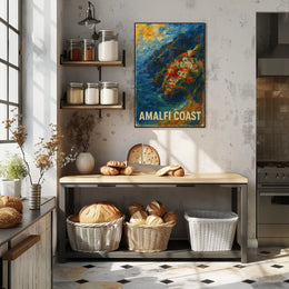 Amalfi Coast Poster Coastal Wall Art 18x24 Museum Poster