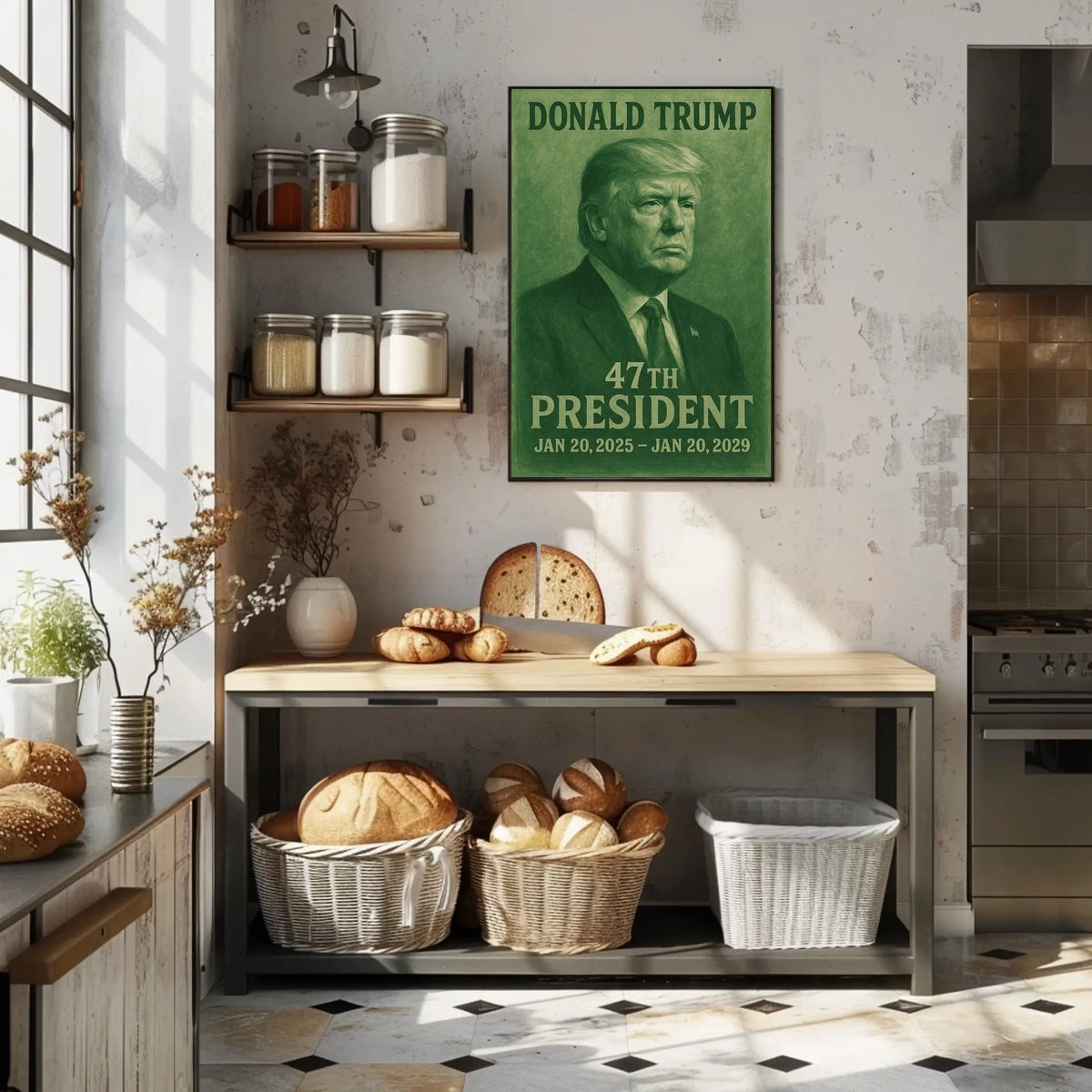 Donald Trump 47th President Scenic Landmark Portrait Patriotic Heritage Wall Art Modern Poster