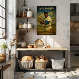 Jackie Robinson Vintage Baseball Sports Poster