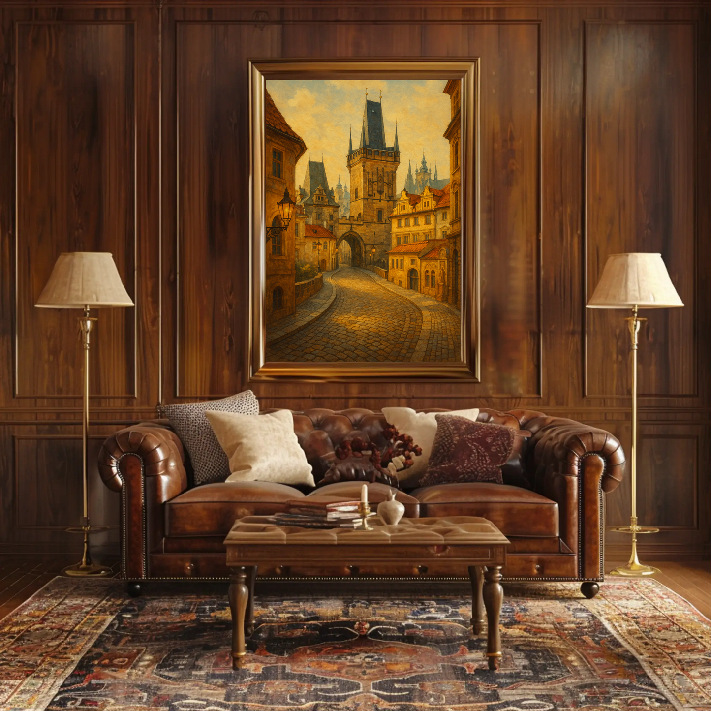 Prague Castle Gate Vintage Travel Poster