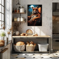 Lush Tropical Tiger Sitting Sunglasses Animal Poster
