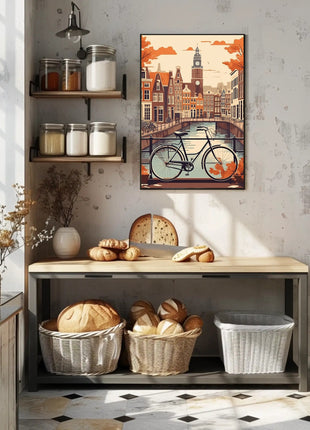 Amsterdam Canal Serene Autumn Travel Poster