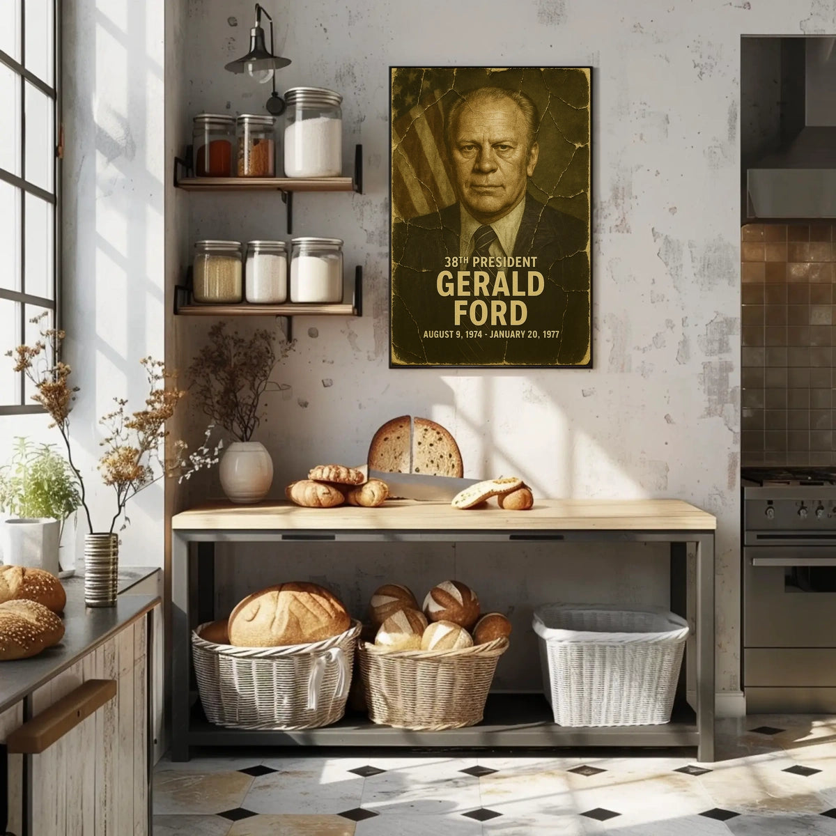 Gerald Ford 38th President of the United States Damaged Photograph Poster