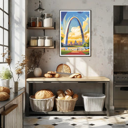 Gateway Arch Travel Poster Vintage Style Print