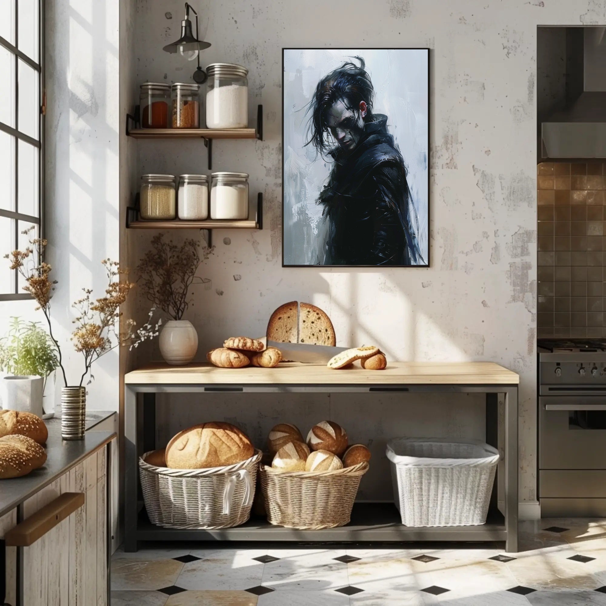 Mysterious Warrior in Dark Fantasy Poster Art PosterGoat