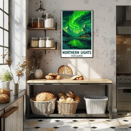 Northern Lights Over Iceland Travel Poster PosterGoat
