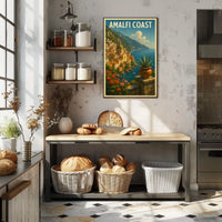 Amalfi Coast Poster Wall Art For Coastal Home Decor