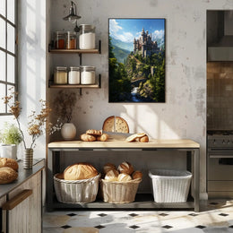 Enchanted Castle In The Mountains Poster PosterGoat