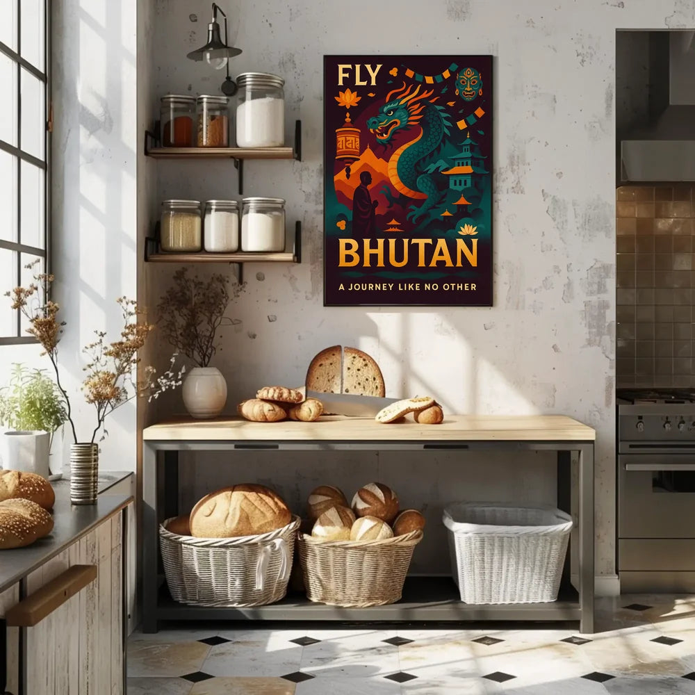 Bhutan Spirit Adventure Travel Poster PosterGoat