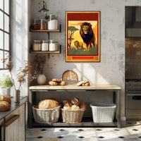Majestic Lions in the Savannah Poster