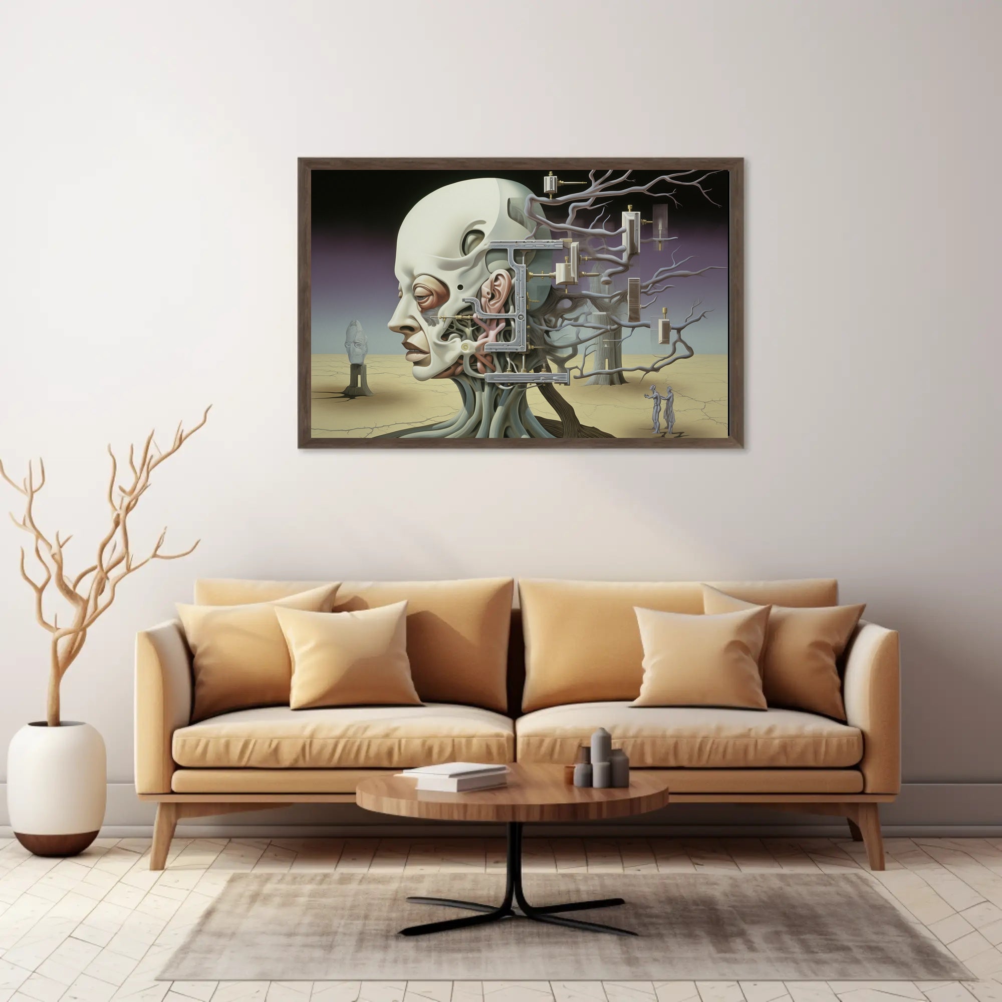 Surrealistic Fusion of Nature and Technology Artistic Poster