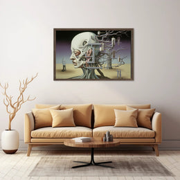 Surrealistic Fusion of Nature and Technology Artistic Poster