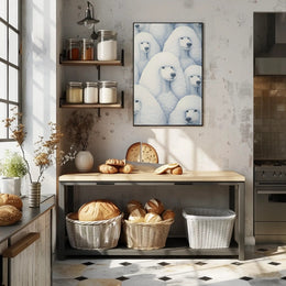 Whimsical Poodle Parade Poster Wall Art Print