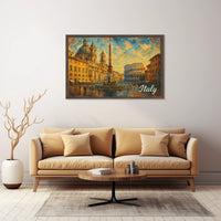 Enchanting Italy Watercolor Impressionism Travel Italian Landscapes Mediterranean Vibe Poster