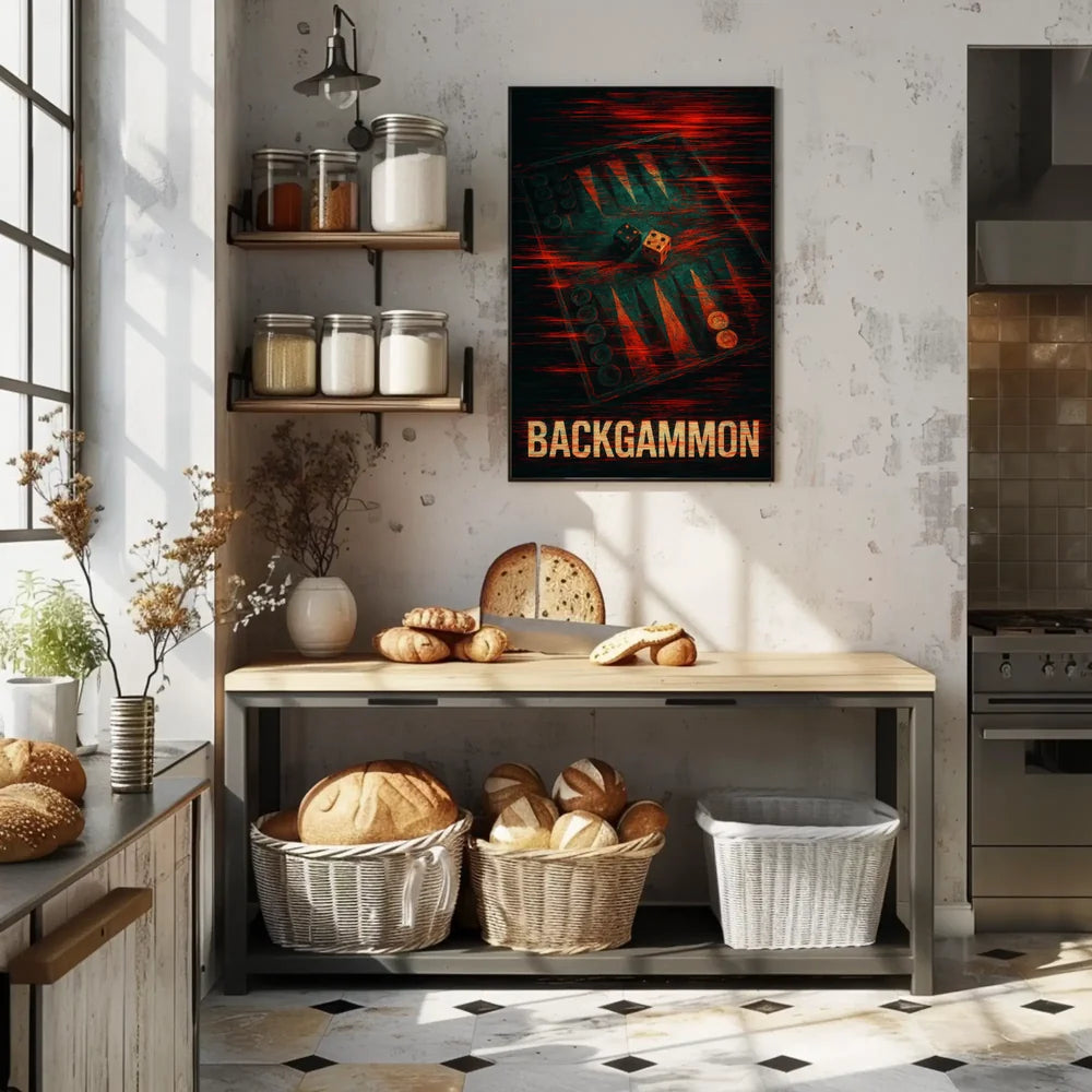 Backgammon Strategy Modern Art Poster - Abstract or Artistic Poster