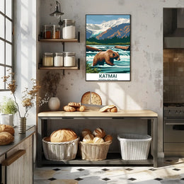 Katmai National Park Vintage Travel Poster