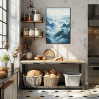 Serene Mountain Landscape Artwork with Tranquil Nature Poster
