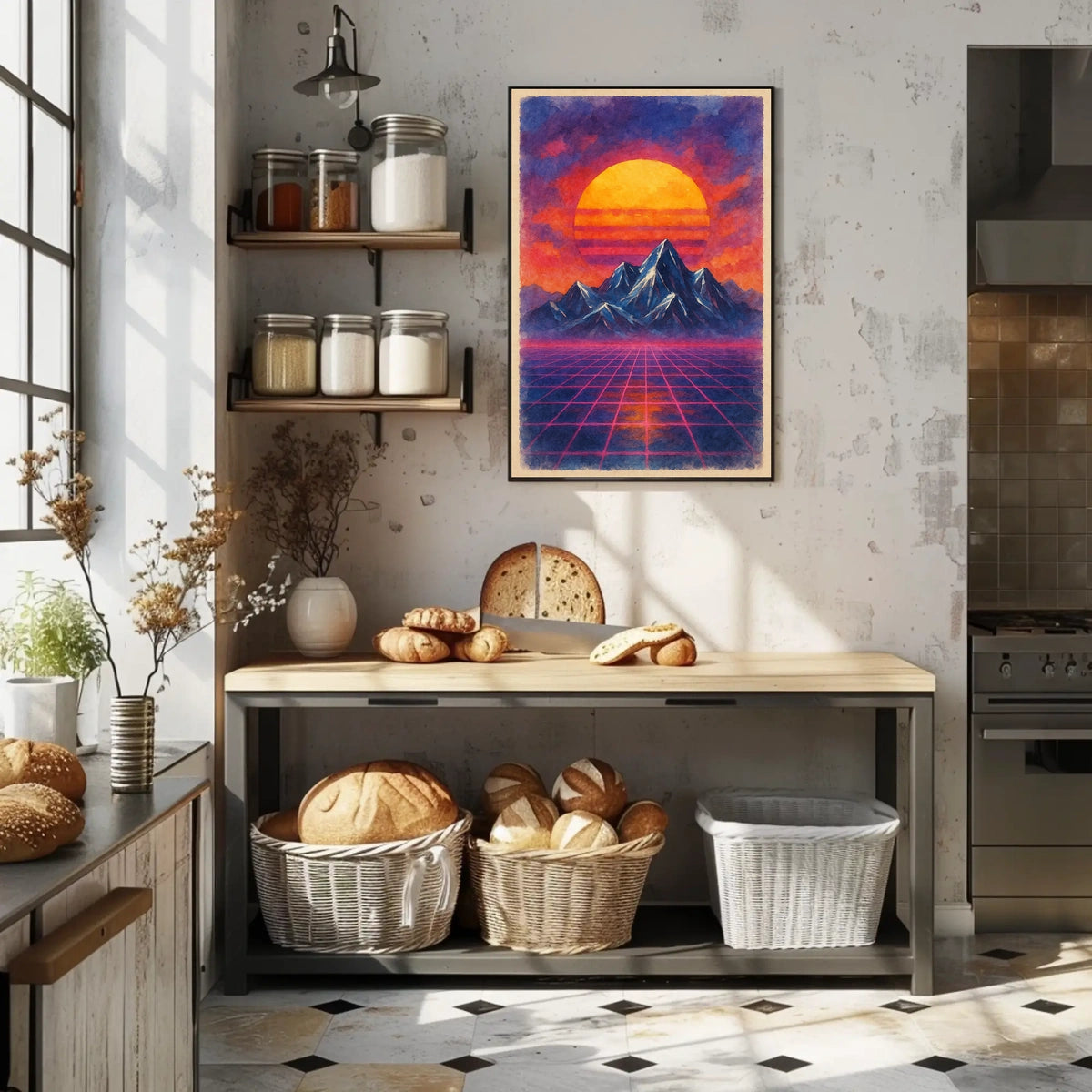 Retro-Futuristic Dreamscape Artwork Print: Futuristic Sci-Fi Poster
