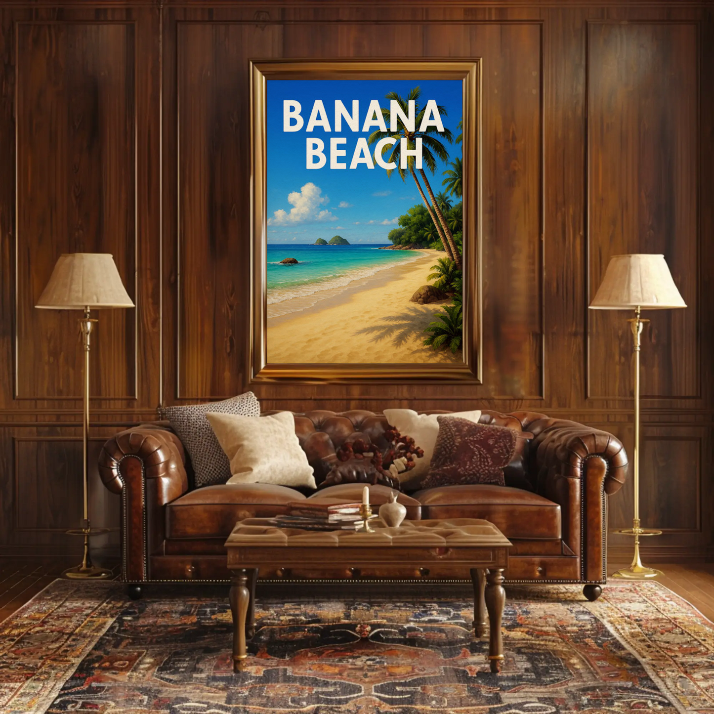 Banana Beach Tropical Paradise Poster Travel Poster