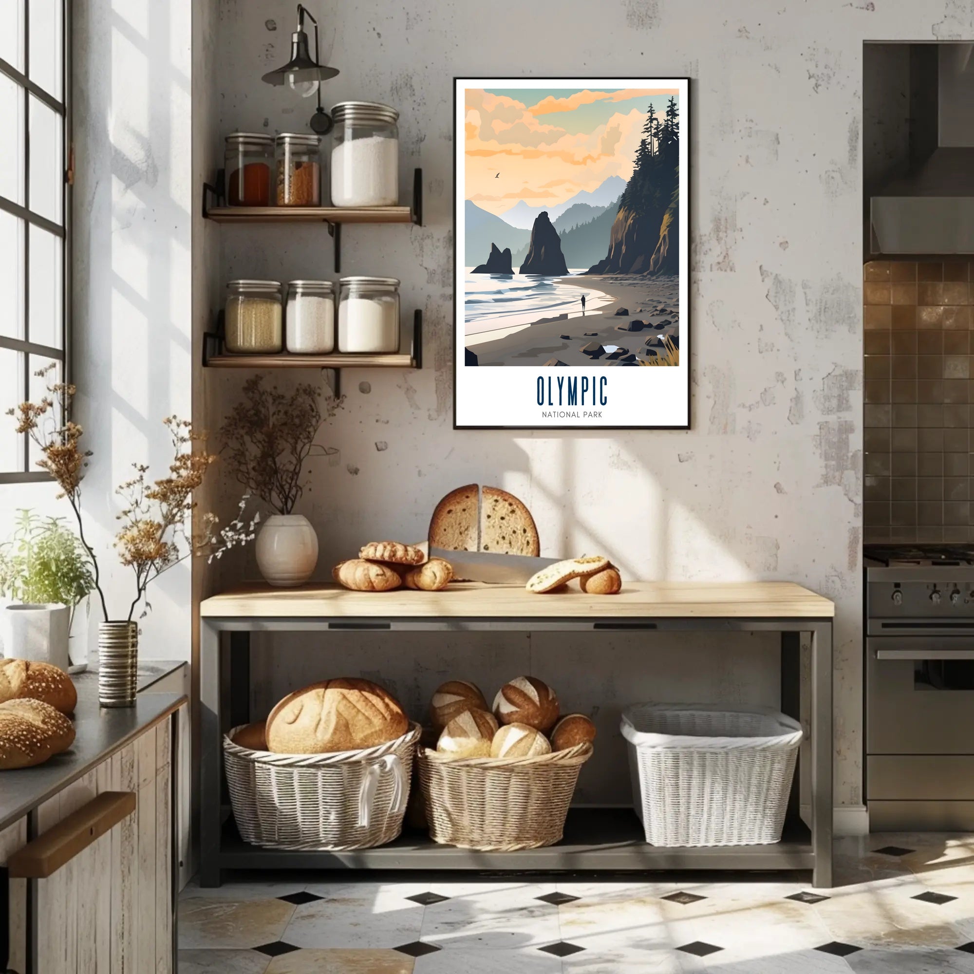 Tranquil Shores of Olympic Poster