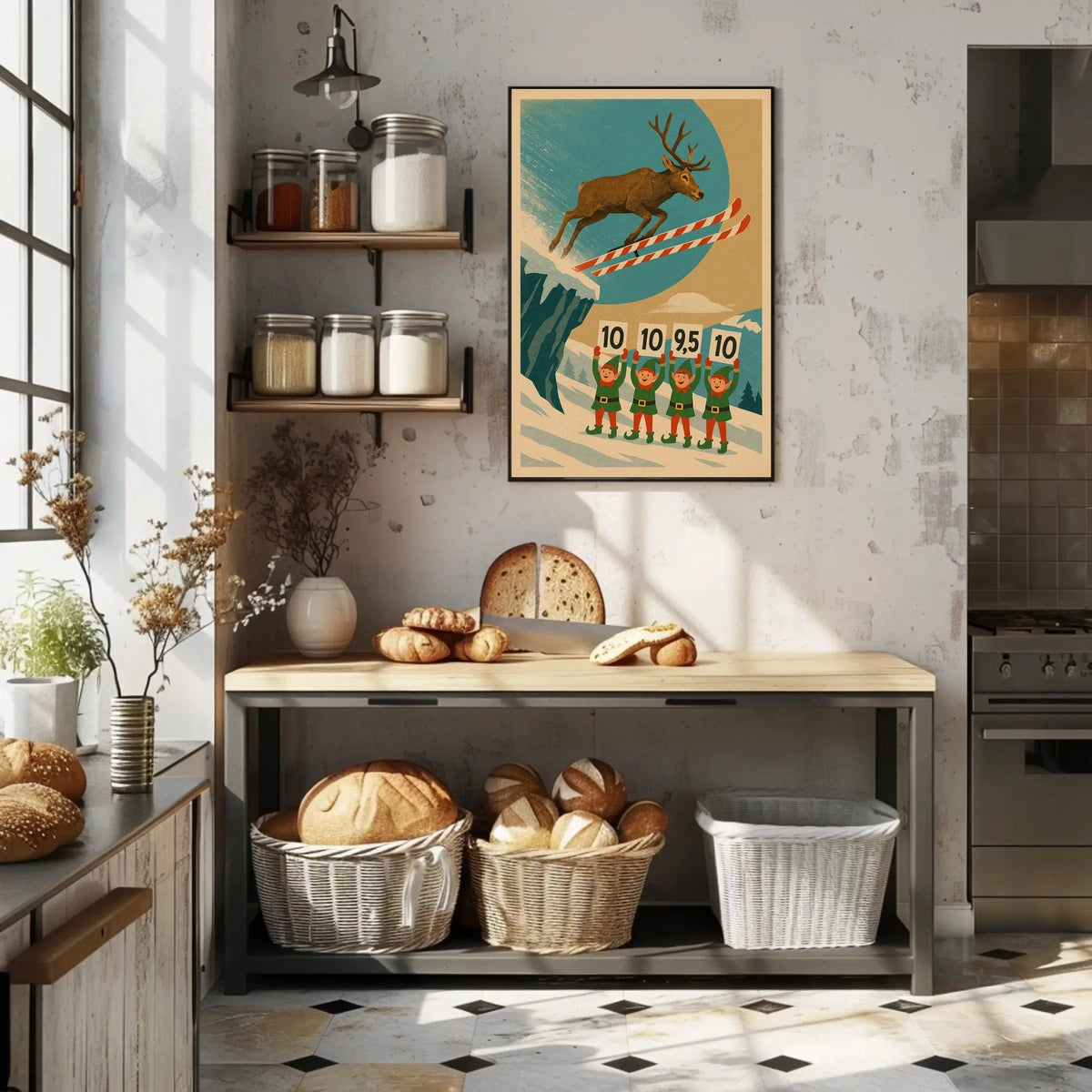 Reindeer Ski Jumping Extravaganza Poster