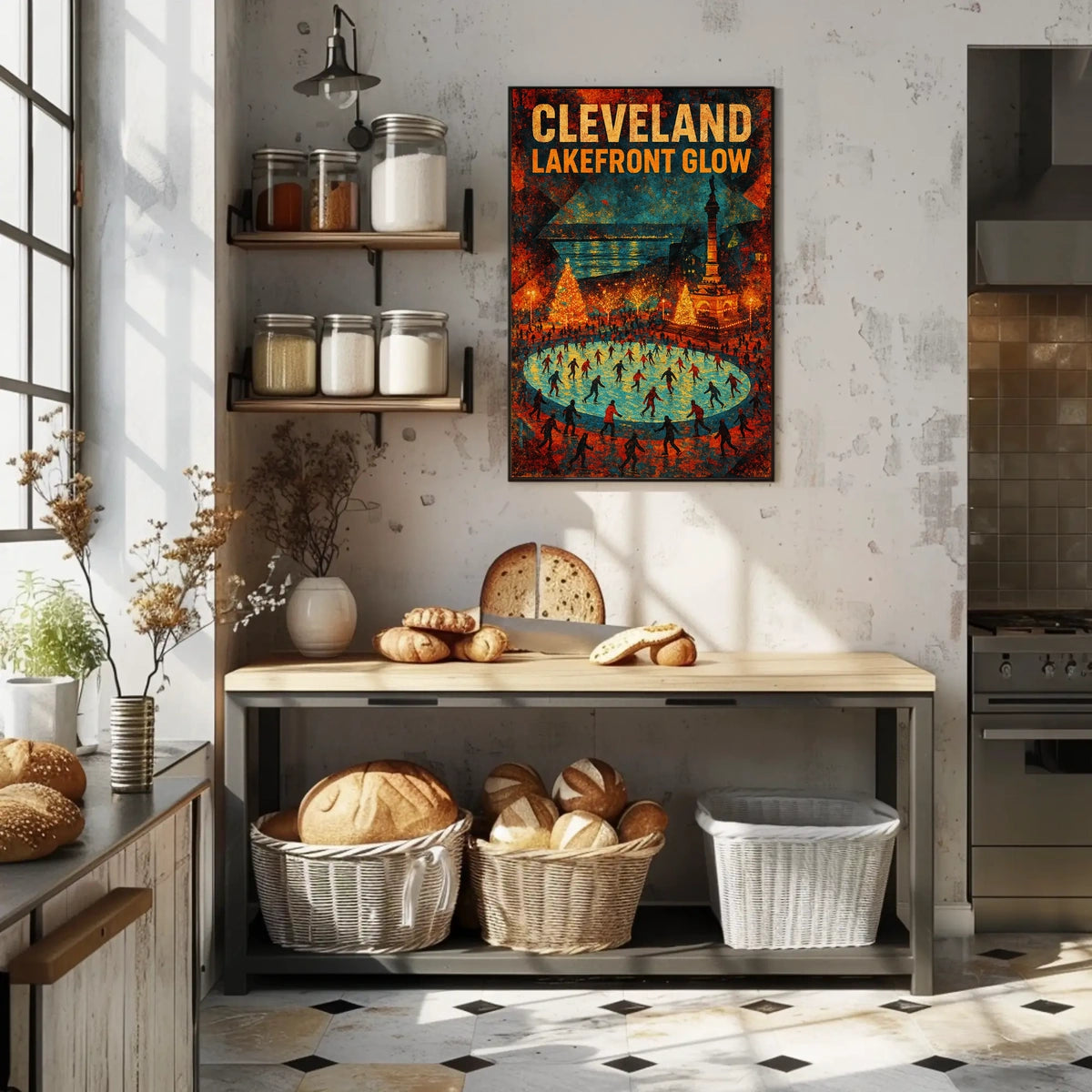 Cleveland Lakefront Glow Poster