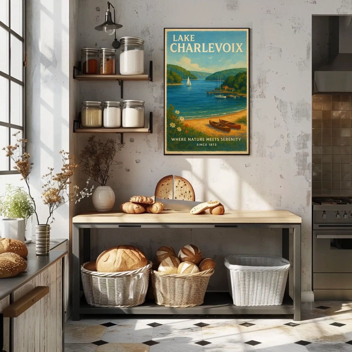 Lake Charlevoix Escape: Vintage Travel Poster