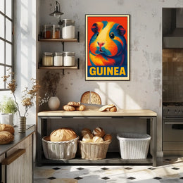 Vibrant Guinea Pig Portrait Poster