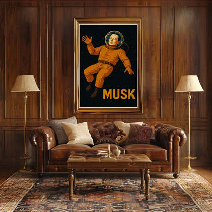 Musk Astronaut Space Portrait Conceptual Poster