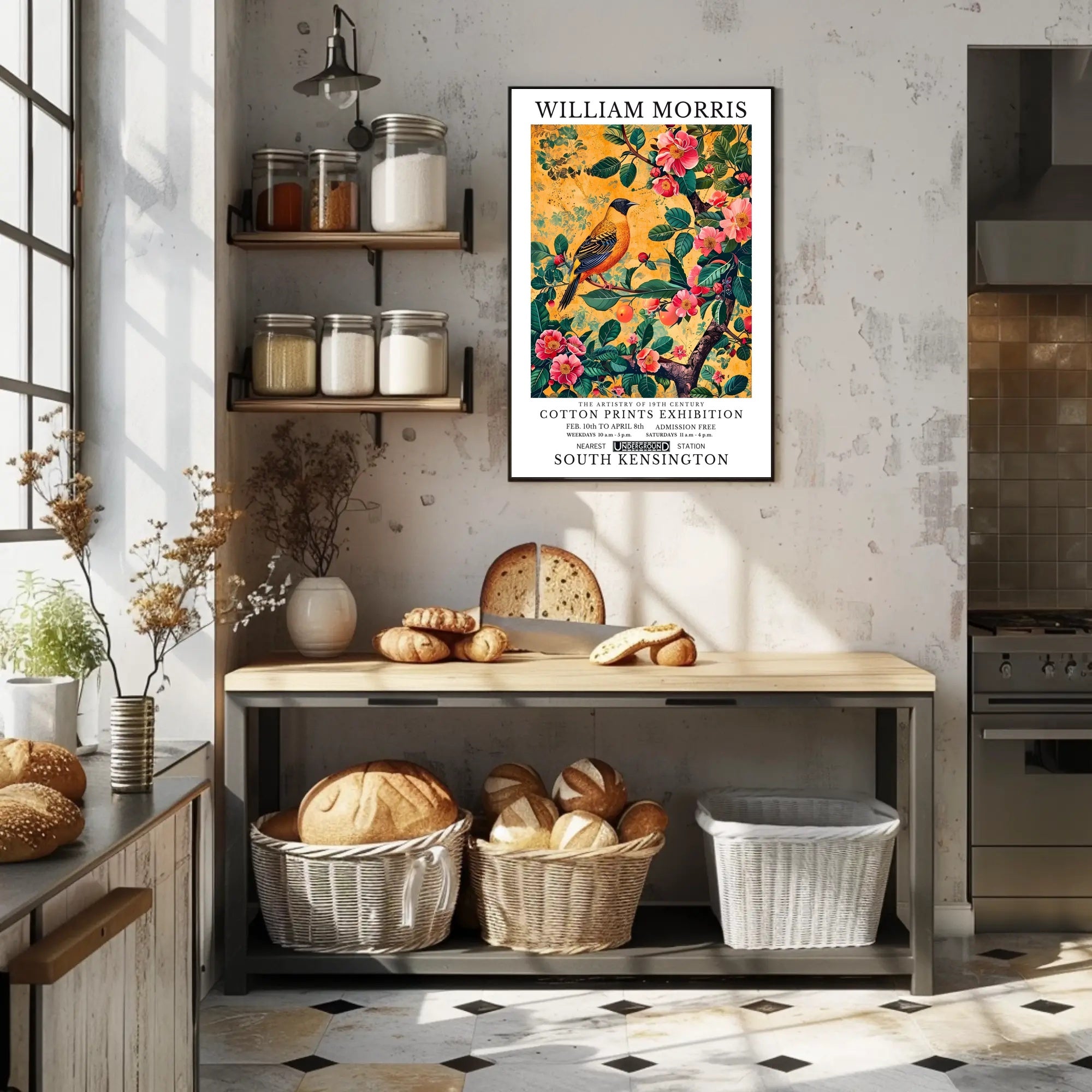 William Morris Cotton Prints Exhibition Cultural Poster