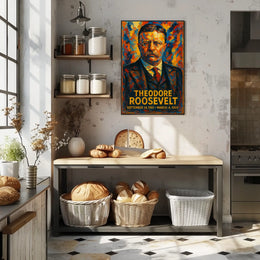Theodore Roosevelt 26th President of the United States Glitch Hop Art Poster