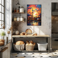 Toronto Skyline At Sunset Poster