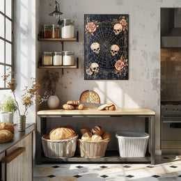 Dark Gothic Spider and Skulls Artistry - Artistic Poster