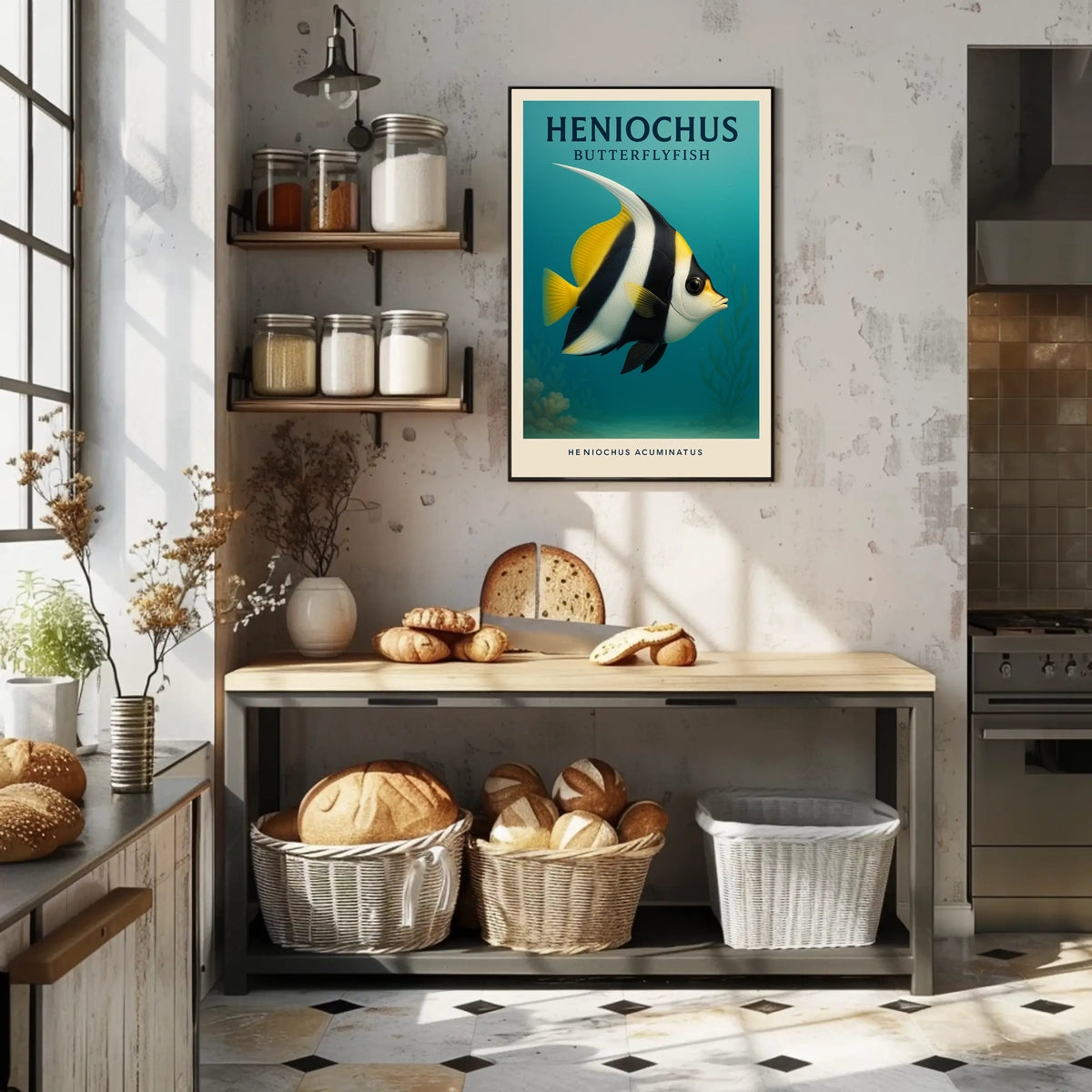 Heniochus Butterflyfish Poster