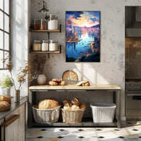 Cityscape At Dusk Poster