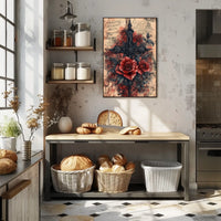 Gothic Roses and Cross Artistic Pop Culture Poster