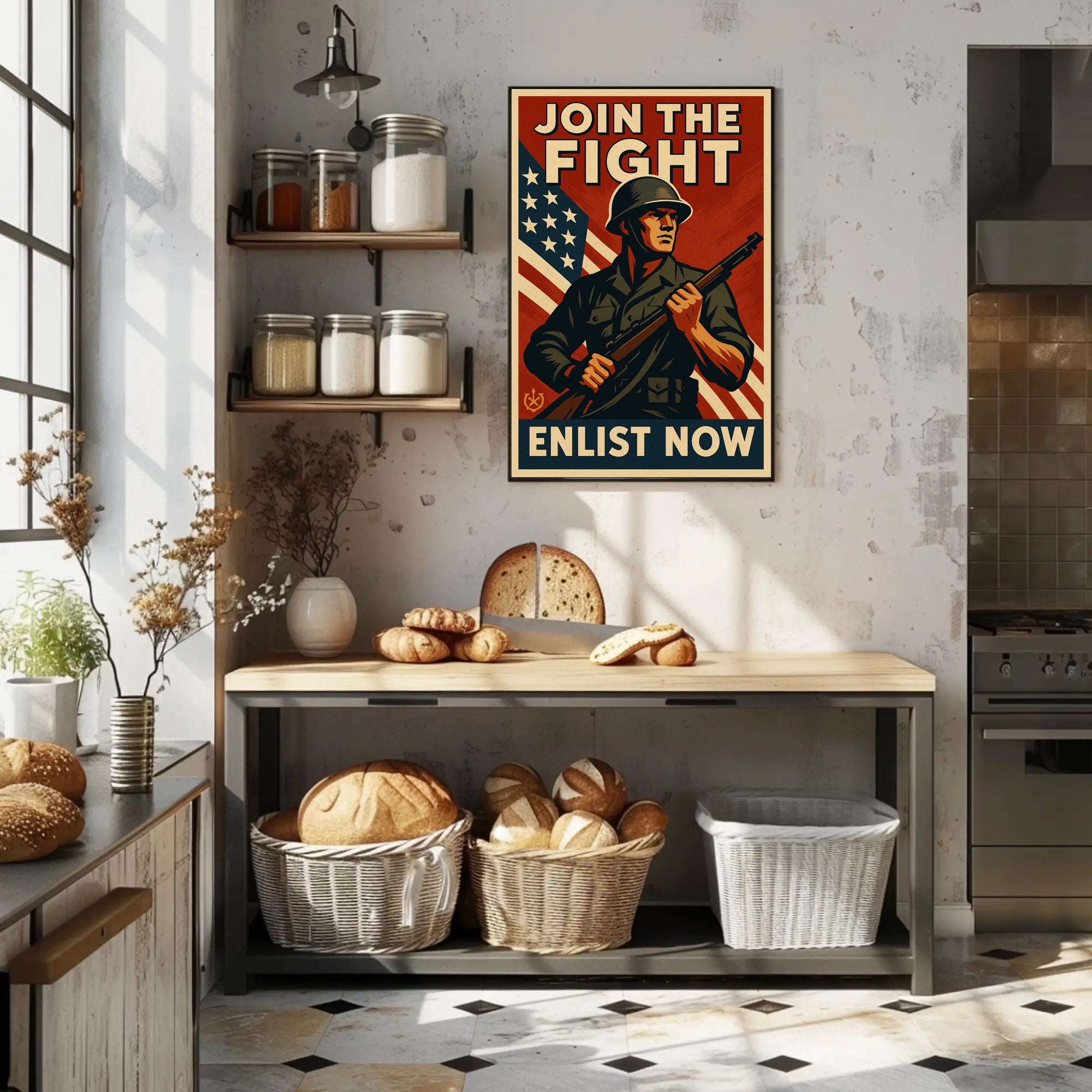 World War II Patriotic Military Recruitment Poster PosterGoat