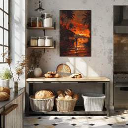 Tropical Sunset Serenity Poster