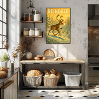 Reindeer On Skis Poster