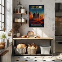 Detroit Heartbeat of Innovation Poster Art Print PosterGoat