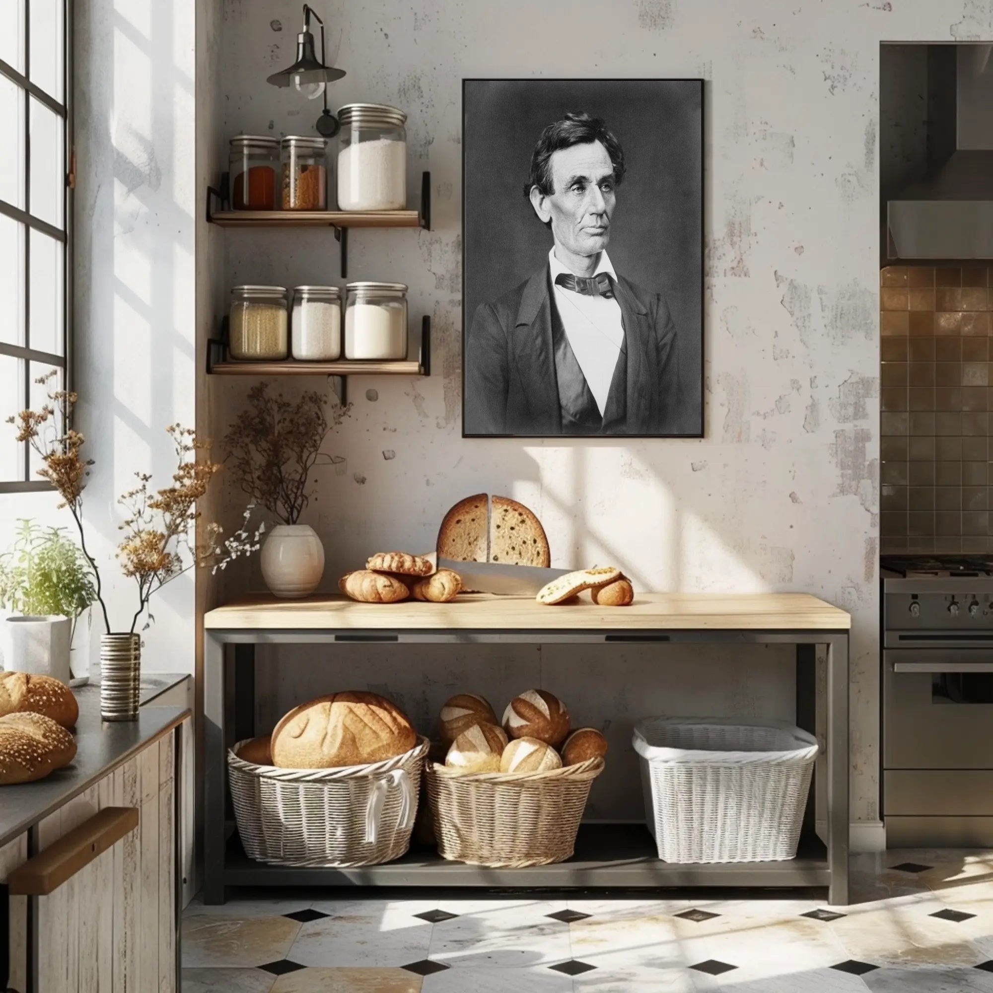 Abraham Lincoln Top Hat Desk Poster Historical Artwork PosterGoat