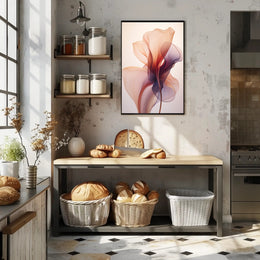 Elegant Floral Abstract: Serene Pastel Art Poster