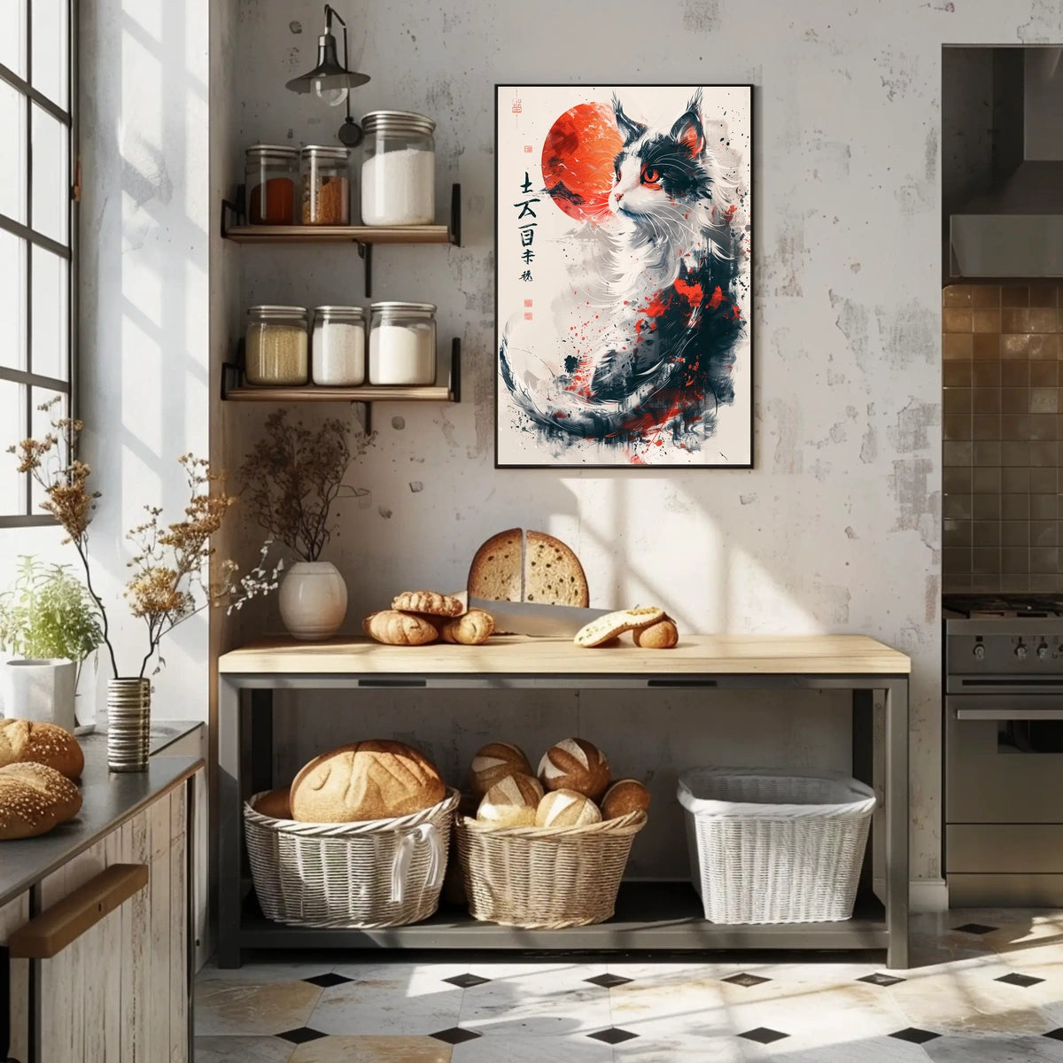 Majestic Feline In Abstract Art Abstract Poster