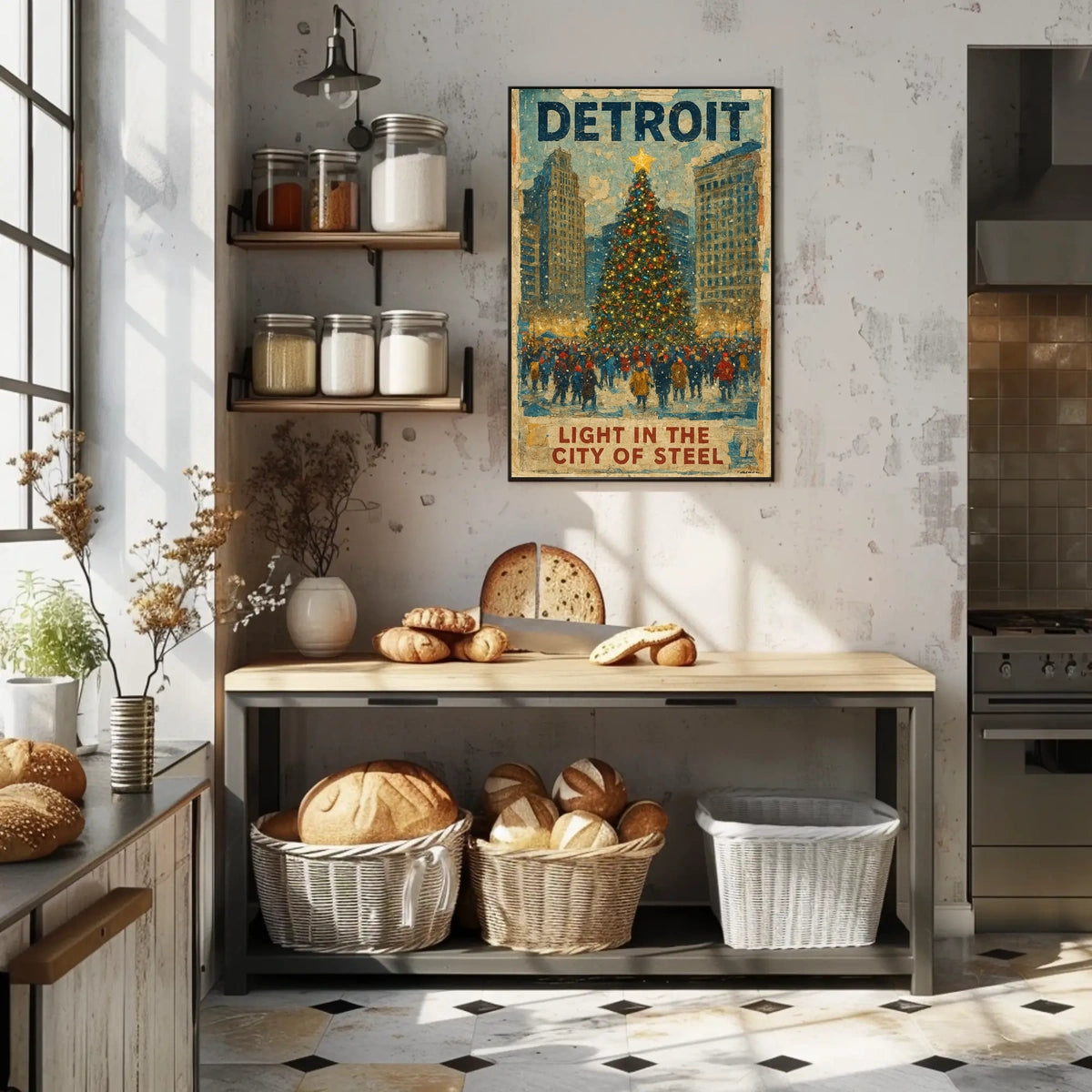 Detroit Light In The City Of Steel Poster