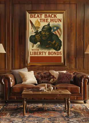 Beat Back the Hun with Liberty Bonds Propaganda Poster