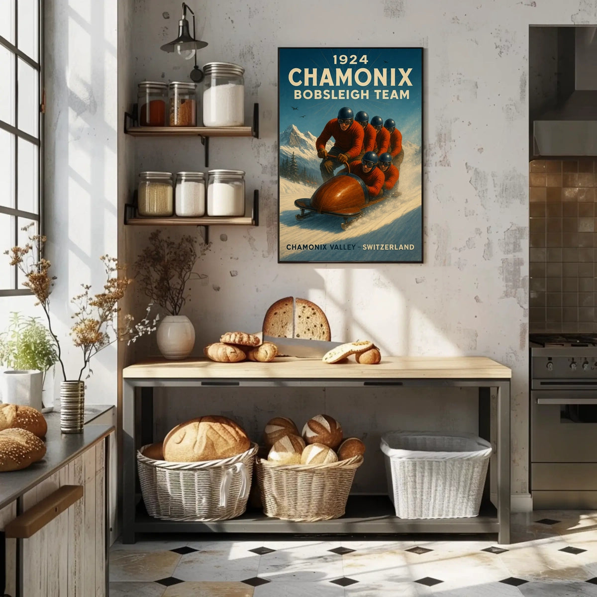 1924 Chamonix Bobsleigh Team Poster